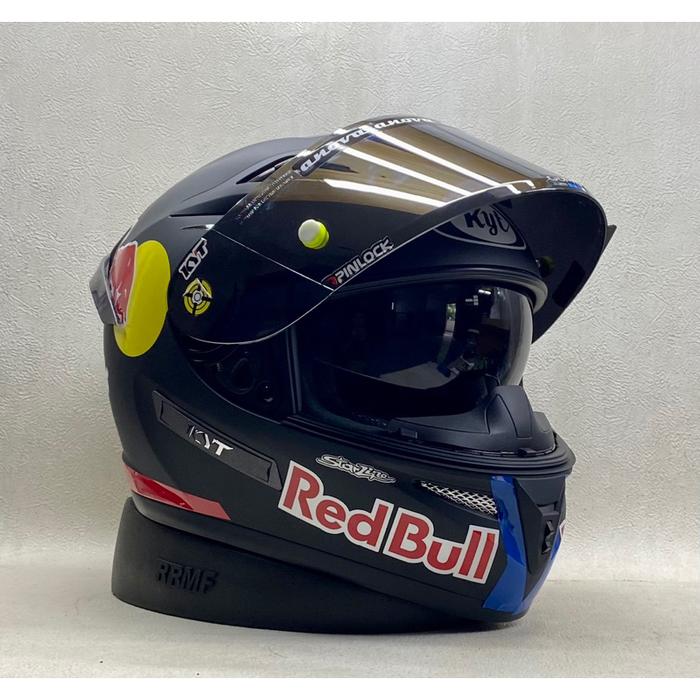 Gambar K2 Rider Solid Black Doff - Paket Ganteng Redbull Spoiler I Visor Iridium I Helm Full Face Double Visor dari sidah78 undefined Tokopedia