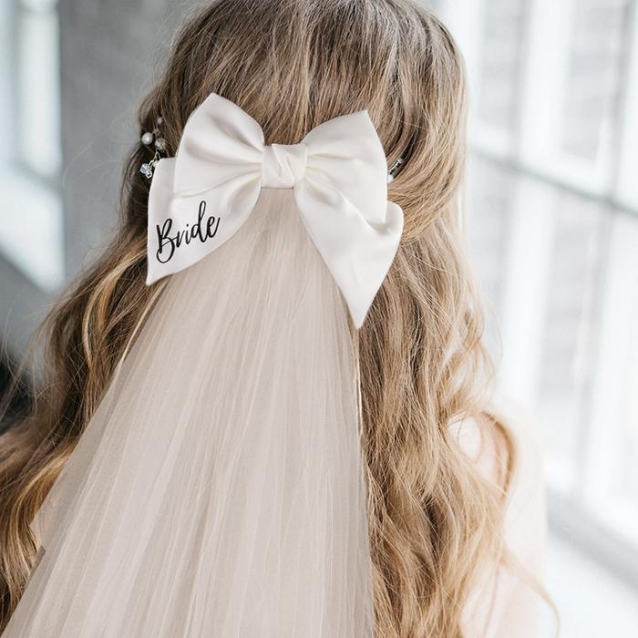 Gambar White Bride Bow Veil Wedding Bridal Shower Decoration Gifts Bachelorette Hen Party Supplies Bride to be Photo Props Accessories dari SUTANI TAMSIAN undefined Tokopedia