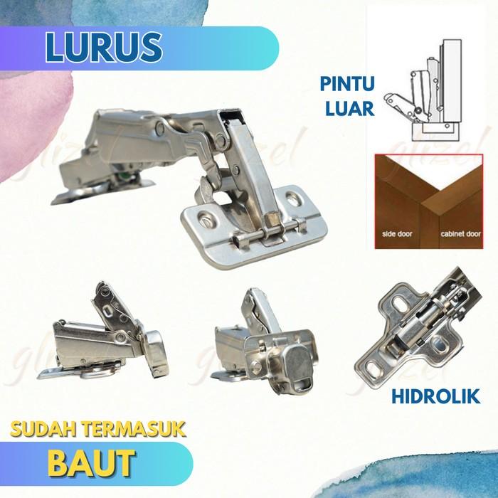 Gambar Engsel Pintu Sudut 165 180 Slow motion Soft Close Sendok Derajat Buaya - Lurus dari Glizel undefined Tokopedia
