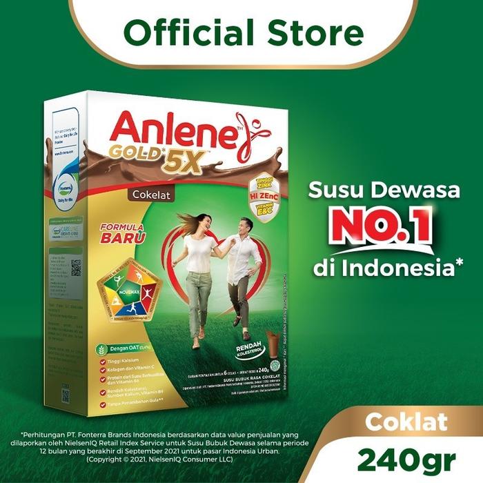 Gambar Anlene Gold 5X Susu Bubuk Dewasa Cokelat 240g - Nutrisi Tinggi Kalsium Untuk Tulang, Sendi, dan Otot dari zenayaaa undefined Tokopedia