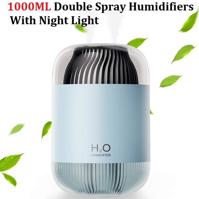 Gambar Humidifier 1000ML Rechargeable Double Spray Humidifiers With Night dari jeinnshop undefined Tokopedia