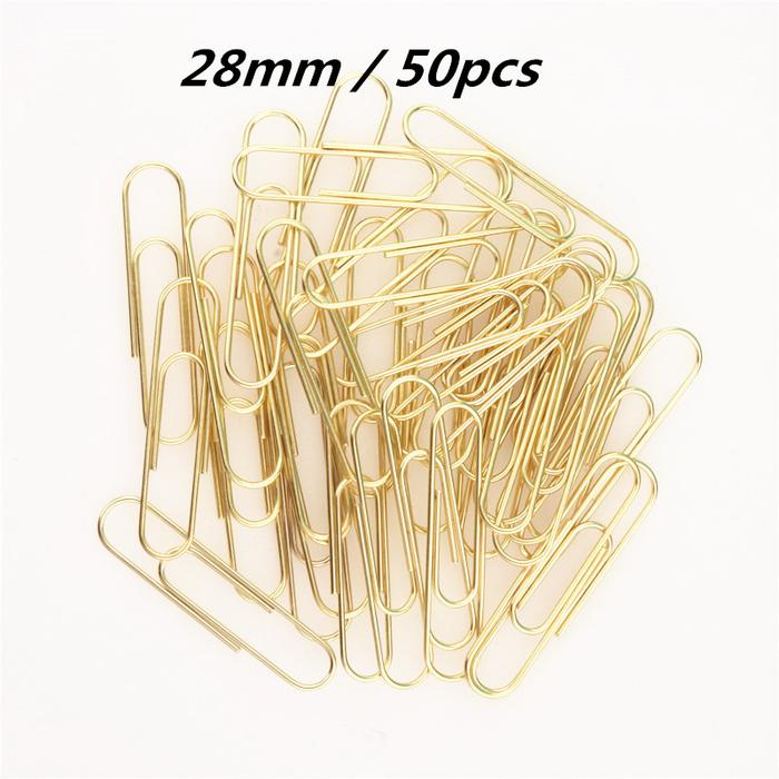 Gambar Golden Colors 15/28/33/50mm Size Accessories Paper Clips Notebook Memo Pad Paperclips Student Office Supplies Stationary dari Toko KLotontong Shop undefined Tokopedia