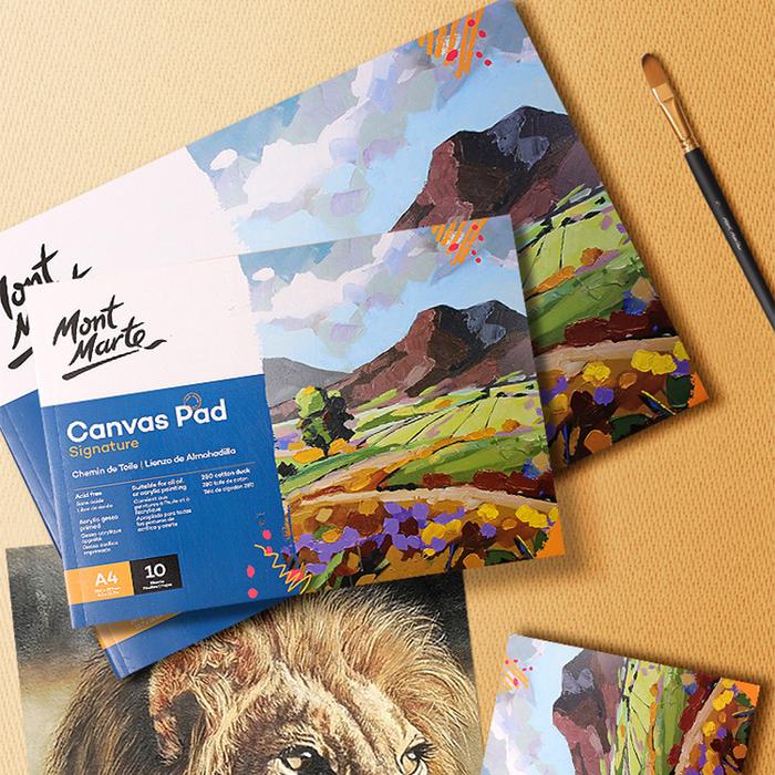 Gambar Canvas Pad for Painting 10 Sheets, A4 A5, Cotton 280GMS  for Oil and Acrylic Paints Art Supply for Mixed Media Painting dari Hussen Store undefined Tokopedia
