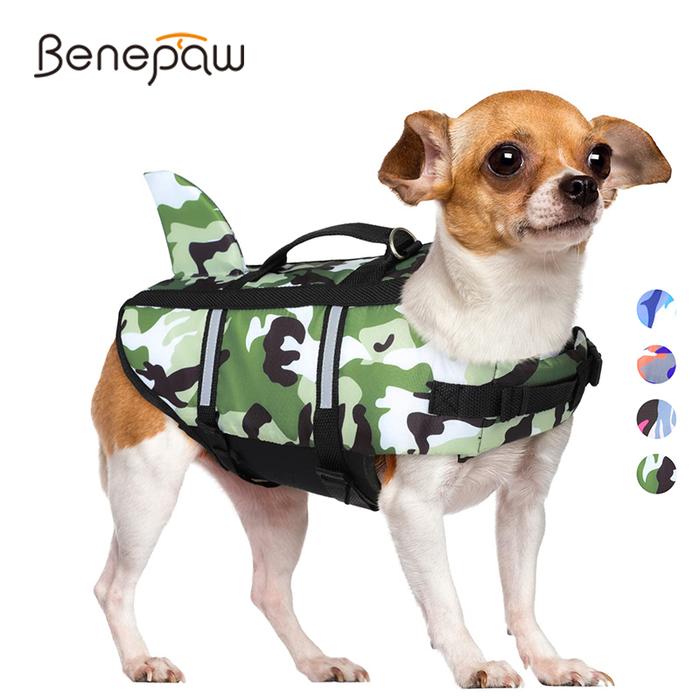Gambar Benepaw High Buoyancy Dog Life Jacket Cute Shark Camouflage Pet Safety Vest Strong Rescue Handle Leash Ring For Boating Surfing dari Galemon undefined Tokopedia