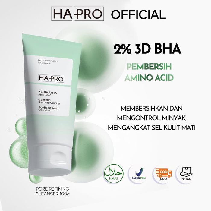 Gambar [HAPRO] HA PRO Pore Refining Cleanser 2% 3D BHA 100g (Facial Wash) HAPRO-2%BHA+Centella+Witch hazel+Hyaluronic  Pore Refining Cleanser dari HAPRO Authorize Store undefined Tokopedia