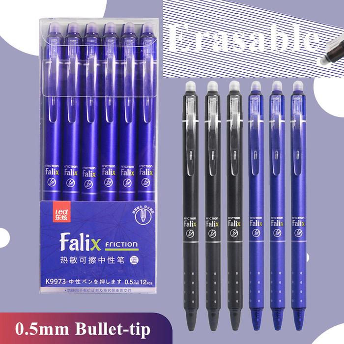 Gambar 0.5mm Retractable Erasable Gel Pens Set with Refills Black Blue Gel Ink Built-in Eraser Office Supplies Exam Stationery Kit dari Toko KLotontong Shop undefined Tokopedia