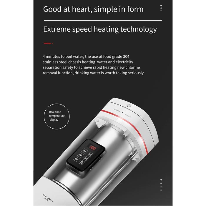 Stainless Steel Battery Water Kettle Cordless Electric Battery