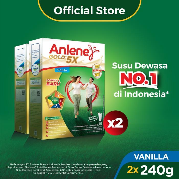 Gambar Anlene Gold 5X Susu Bubuk Dewasa Vanila 2x240g - Tulang & Sendi HJK dari atikah169324 undefined Tokopedia