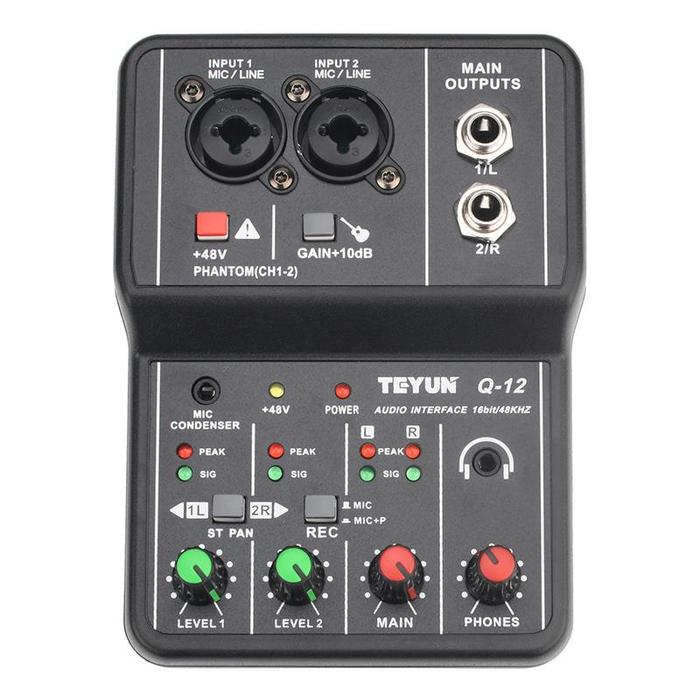 Gambar Portable Audio Interface Professional Mini External Sound Card Mixer 48V Computer Guitar Studio PC Record Teyun Q12 Equipment dari KITRNIO SATYA25 undefined Tokopedia