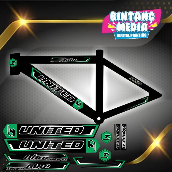 Gambar stiker sepeda Stiker Variasi Striping Sticker Tempel Logo Emblem Sepeda Gunung BMX MTB Bintang Media - UNITED C HIJAU dari BintangmediaCLP undefined Tokopedia