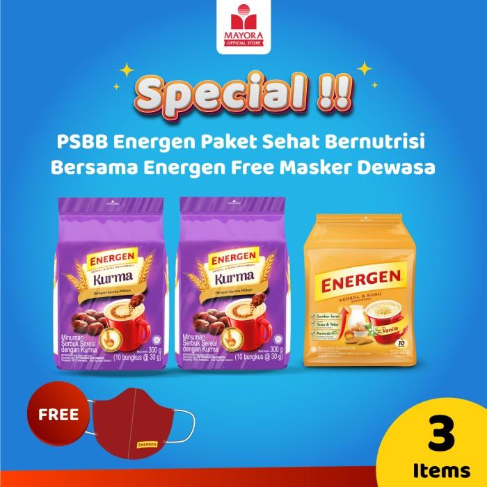 Gambar PSBB Energen Paket Sehat Bernutrisi Bersama Energen Free Masker Dewasa dari Fawkes Storee undefined Tokopedia