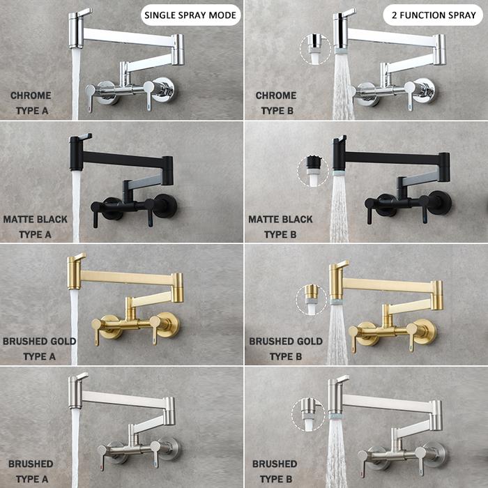 Gambar Square Three-Switch Hot And Cold Kitchen Faucet Into The Wall Folding Mixing Valve Home Bathroom Washbasin Black Fauce dari Denore Store undefined Tokopedia