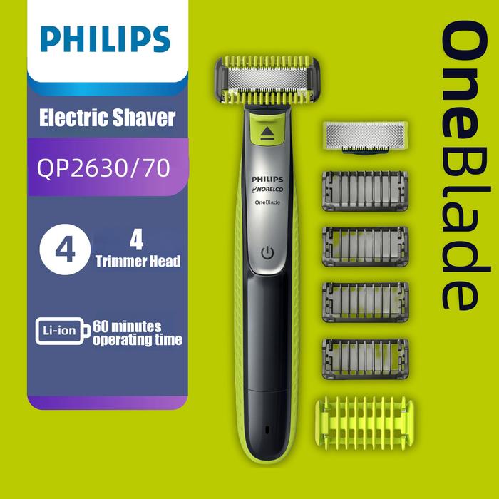 Gambar Philips Norelco OneBlade QP2630 full set Face Hybrid Electric Beard Trimmer and Shaver Original Packing dari CINININ KRISTAL undefined Tokopedia