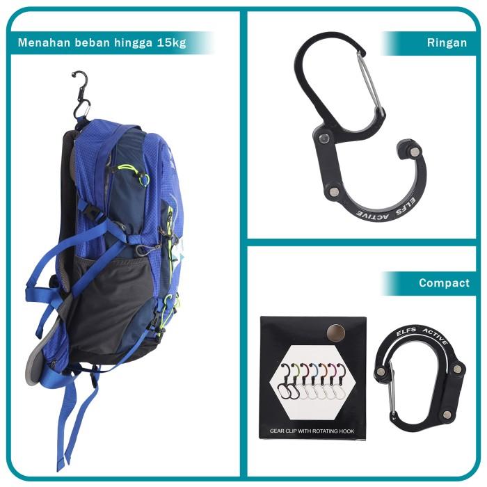 Gambar SUPER MURAH Elfs Active Carabiner Clip with 360 Rotating S Hook Outdoor Gear dari agungzstore12 undefined Tokopedia