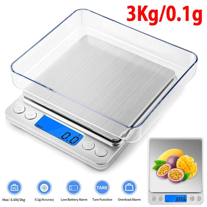 Gambar Digital Kitchen Scale 3000g/ 0.1g Small Jewelry Scale with LCD Display Food Scales Home Baking and Cooking Gram Scale dari The Joker Groub undefined Tokopedia