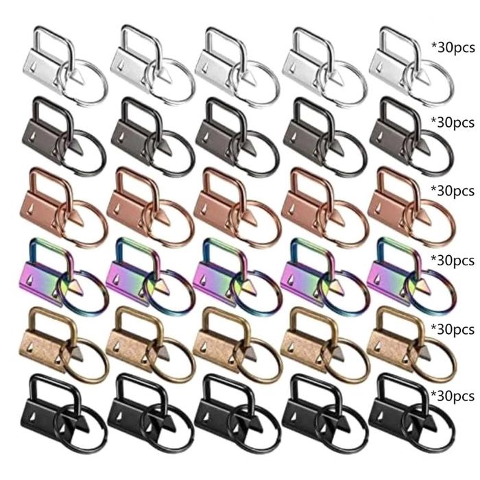 Gambar 180-Piece Keychain Wristlet 25mm/1" Key Fob Hardware for DIY Crafts and Sewing Multiple Colors Keyring Clip Assortment dari Palatine undefined Tokopedia