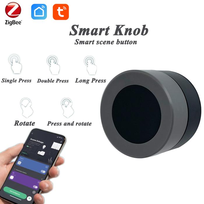 Gambar Tuya ZigBee Smart Knob Wireless Scene Switch Button Controller Battery Powered Automation Scenario For Tuya Devices Smart Home dari Boskalis undefined Tokopedia