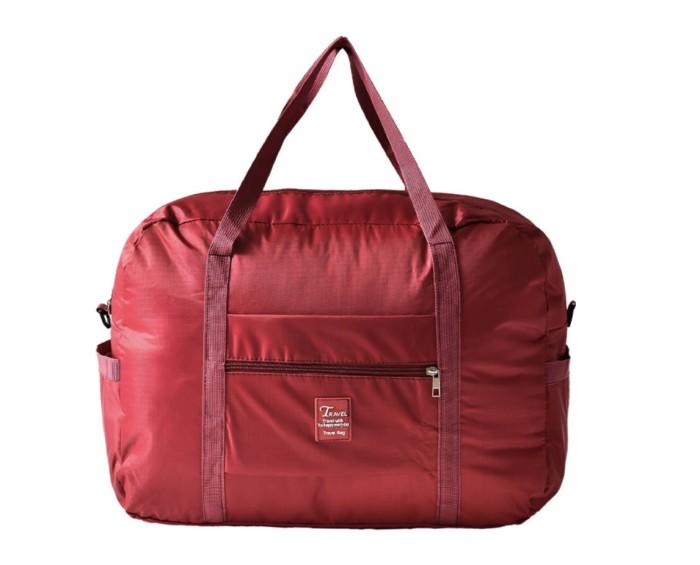 Gambar PREMIUM Aksesoris travel lipat dengan tali, Foldable travel bag tas lipat - Merah dari TOKO BUBUI undefined Tokopedia