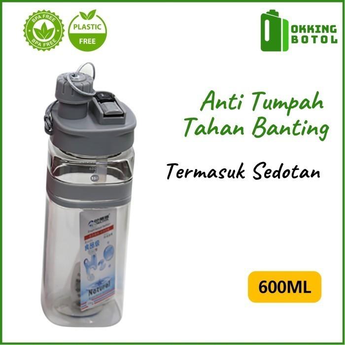 Gambar Botol air minum 600ml | Botol air minum anak 600ml BPA Free 7258 - Abu-abu dari Okking Botol undefined Tokopedia