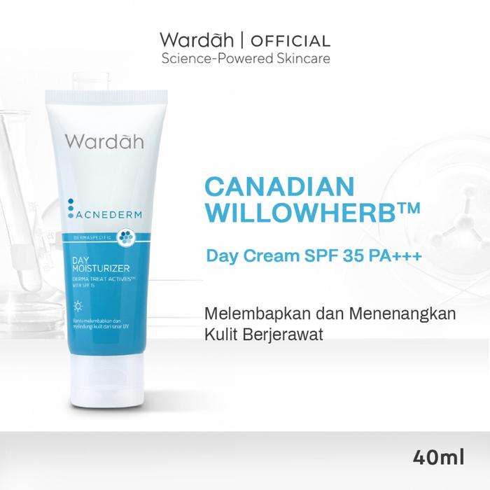 Gambar Wardah Acnederm Day Moisturizer 40 ml - Pelembab Wajah Berjerawat dengan SPF 15 - Krim Untuk Mencerahkan Kulit dan Menyamarkan Noda Bekas Jerawat dari Wekosmetik undefined Tokopedia