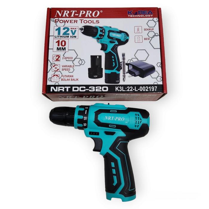 Gambar Mesin Bor Portable Baterai Cordless Drill 320 DC 10mm 12V NRT Pro Power Tools dari azmilahstore885 undefined Tokopedia