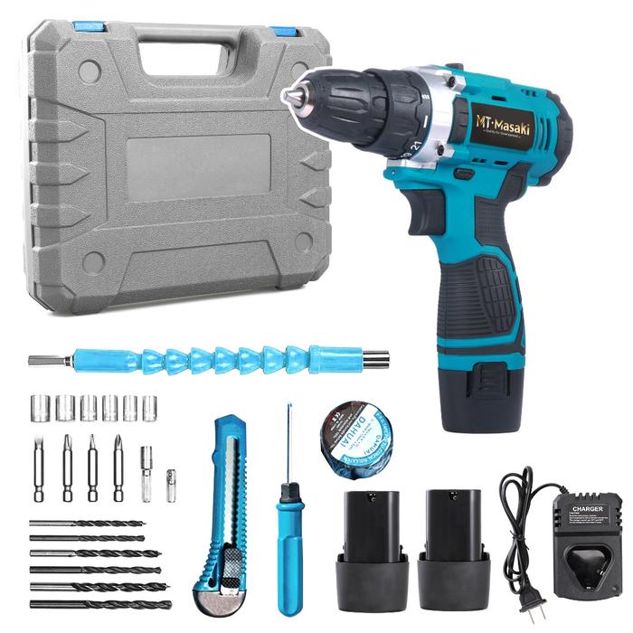 Mtmasaki Mesin Bor Baterai Tangan Cordless Drill 12vf Mt-00 Battery Impact  Drill Cordless Electric Drill