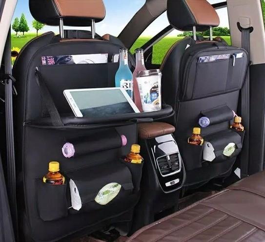Gambar Car Seat Organizer Kulit Meja Lipat Tas Penyimpanan Belakang Jok Mobil - Car seat meja dari Mtech Auto Parts undefined Tokopedia