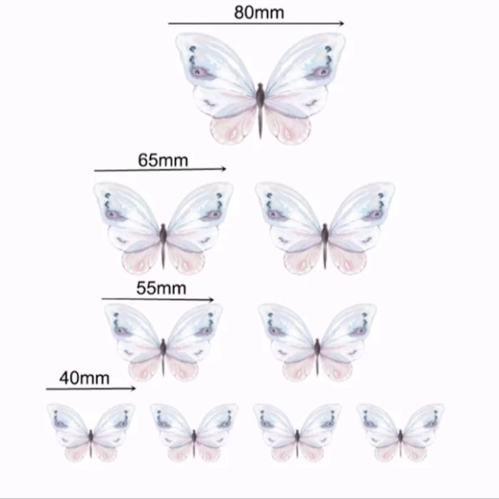 Gambar 10pcs Topper Kupu Kupu, Hiasan kue Kupu2, Topper Butterfly - Light Pink dari Kalaneys Shop undefined Tokopedia