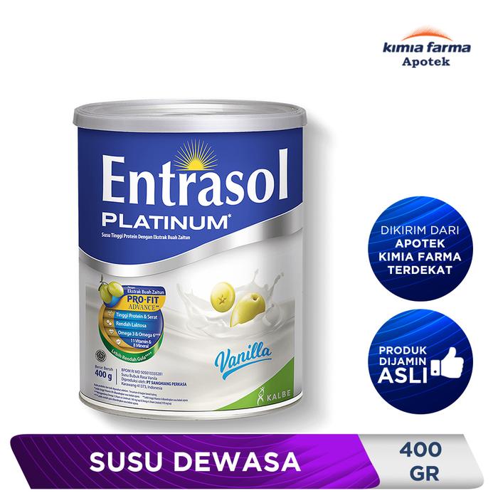 Gambar ENTRASOL PLATINUM VANILA 400 GR / SUSU DEWASA / KIMIA FARMA dari Kimia Farma Apotek Jawa Timur OS undefined Tokopedia