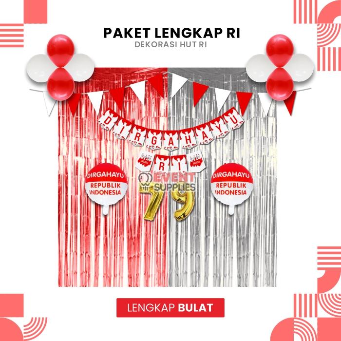 Gambar Paket Dekorasi Lengkap Hut Ri Kemerdekaan Ke 79 Hiasan Dirgahayu 17 Agustusan - Republik Bulat dari cv serumpun undefined Tokopedia