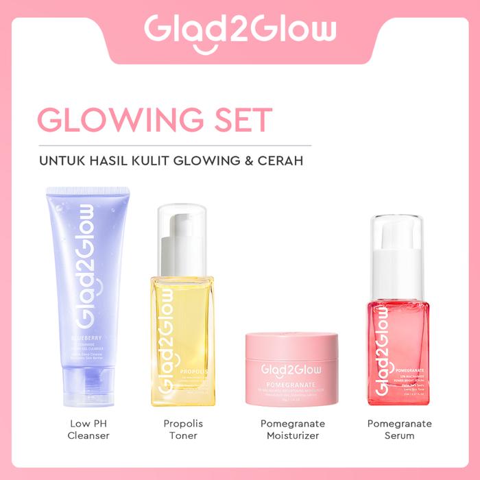 Gambar 【PRE-ORDER】Glad2Glow 4pcs  Bundle 4in1 Paket Skincare Moisturizer Serum Face Wash-ACNE KIT GLOWING KIT Dark Spot VC Bright Barrier Set - Glowing SET dari aranisya beauty undefined Tokopedia