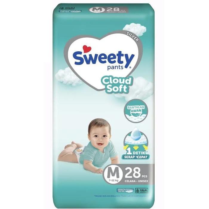 Gambar Sweety Silver Pants S32 S36 M28 L26 XL24 XXL22 / S 32 S 36 M 28 L 26 XL 24 XXL 22 popok celana sekali pakai baby pants vaniasusu vania - Silver  M 28 dari Sumiallshop undefined Tokopedia