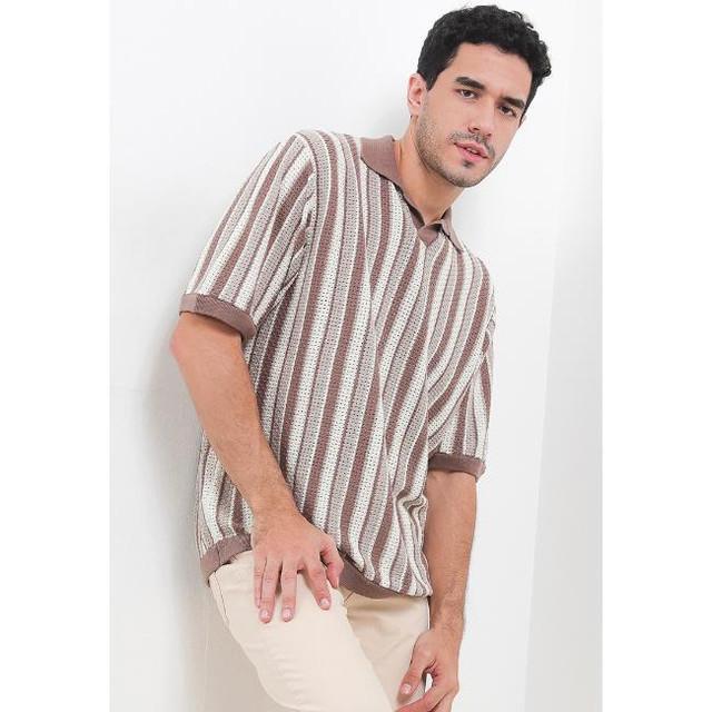 Gambar Obermain Kaos Polo Pria FLINT Brown OPA24038BR - Brown, L dari Obermain Official Store Kota Tangerang Tokopedia