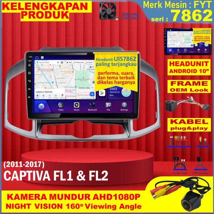 Gambar Paket Headunit Android 10 inch + Frame + Soket PNP Chevrolet Captiva FL Facelift FYT 7862 UIS7862-Octacore 1.8 GHz-RAM 4GB-DSP ROHM BU32107-SIM Card 4G-IPS QLED-FAN-Android Auto-Carplay-Split Screen-Double Din Saingan TS10 TS10S - Paket A1, 4/64GB FHD QLED dari Sanjo Auto Store undefined 3 Tokopedia