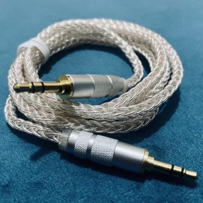 Gambar High End Headphone Cable Aux 8 Braid Silver Plated M2M Audiophile - Silver I to I dari MAXI BSG OFFICIAL undefined Tokopedia
