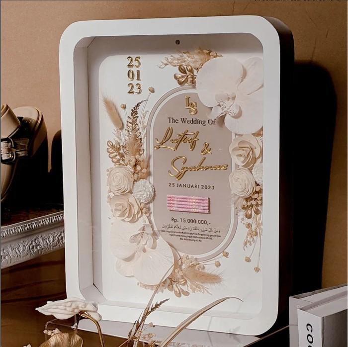 Gambar Frame Mahar Anggrek / Frame Mahar Bunga / Mahar Emas LM Cantik Elegant - Frame 30x40 dari NN Mahar Pernikahan undefined Tokopedia