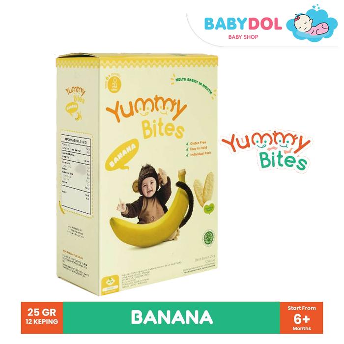 Gambar BABYDOL Yummy Bites Rice Crackers 25 Gram Snack Bayi - Banana dari Babydol Official Store undefined Tokopedia