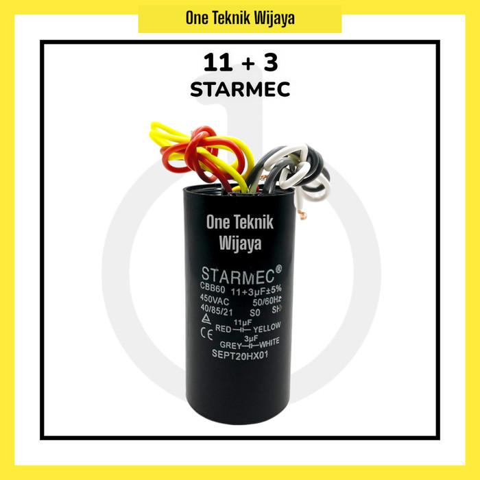 Gambar KAPASITOR MESIN CUCI 2 TABUNG (AQUA, SANKEN, SHARP, POLYTRON, PANASONIC) - 11 + 3 STARMEC dari One Teknik Wijaya Permai undefined Tokopedia