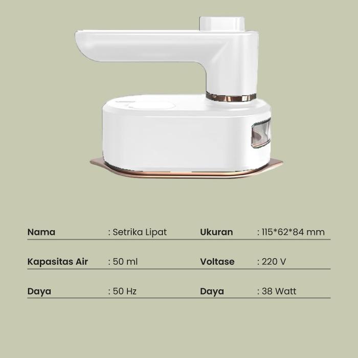 Gambar Setrika Uap Mini Pemanas Portable Lipat Potable Traveling Pakaian - Putih dari Online Produk Store undefined Tokopedia