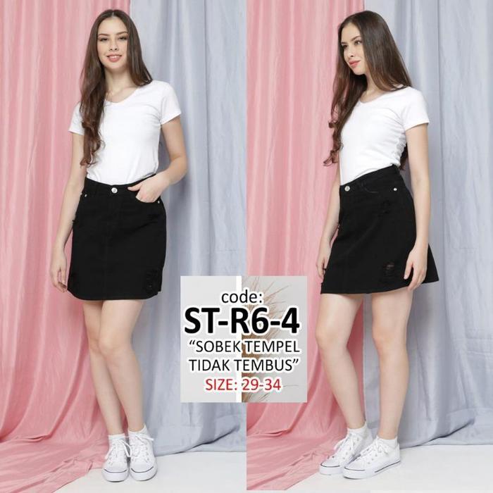 Gambar Y-_-R Rok Jeans Pendek Mini Sobek Lapis Furing 27-34 - Black 10723/724, 27 dari angelshopp02 undefined Tokopedia