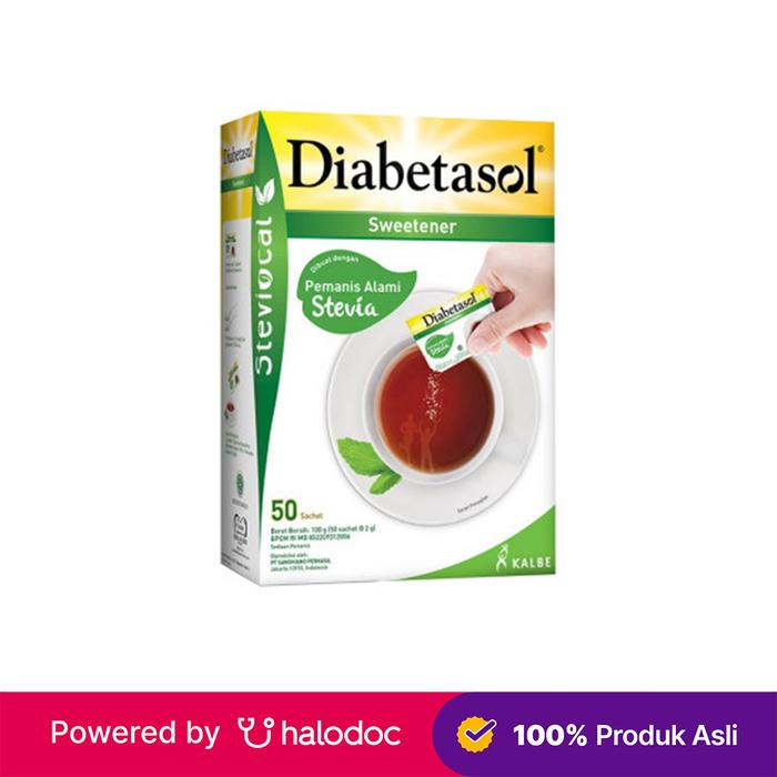 Gambar Diabetasol Sweetener Stevia 50 Sachet - Gula Diabetes - Halodoc dari Apotek Borobudur Semarang undefined Tokopedia