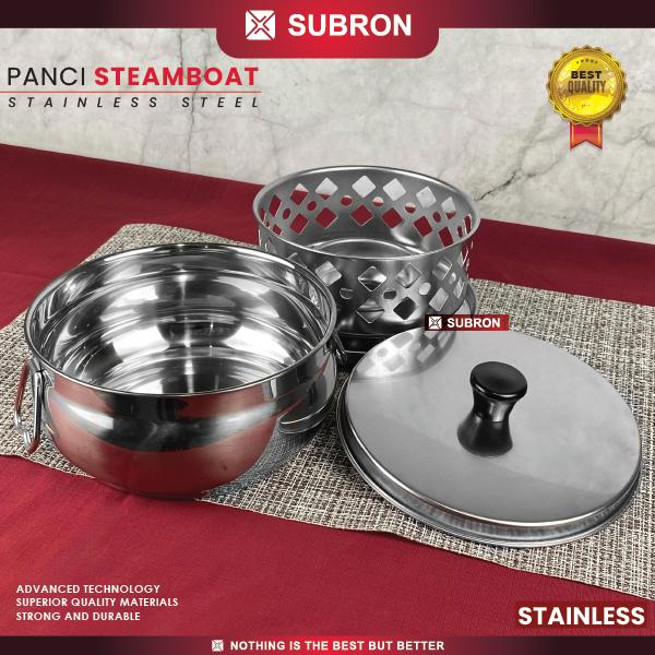 Gambar SUBRON Panci Steamboat Hot Pot Sup Shabu Sukiyaki Single 16CM Tutup Kaca Stainless Praktis - Tutup Stainless dari SUBRON KITCHENWARE undefined Tokopedia