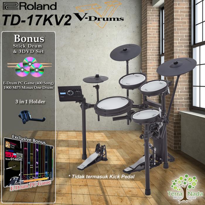 Gambar Drum Elektrik Roland TD17KV2 + Rack MDS-COM / TD 17KV2 / TD17 KV2 - Paket A dari Terra Nada undefined Tokopedia