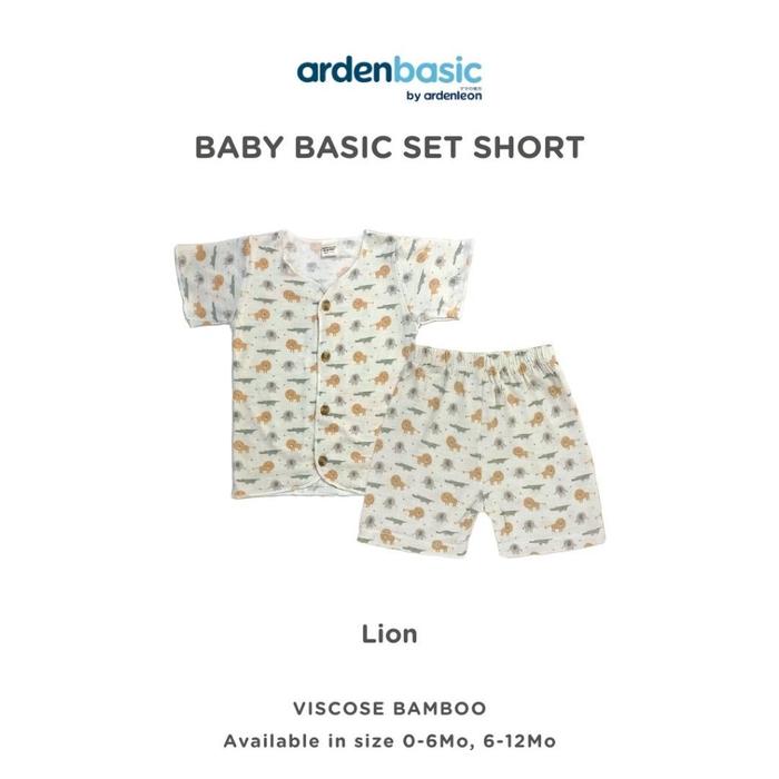 Gambar ARDENLEON ArdenBasic Baby Basic Set Short Setelan Pendek Bayi - Lion, 6-12 Mo dari ARDENLEON undefined Tokopedia