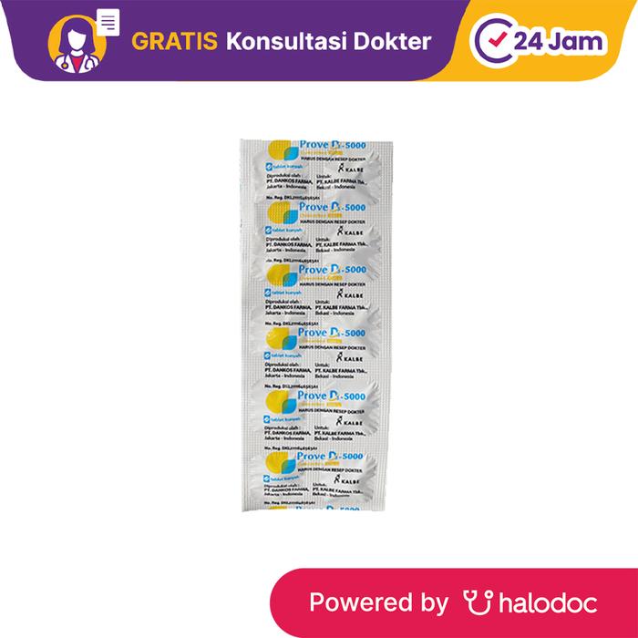 Gambar Prove D3-5000 IU 10 Tablet Kunyah - Vitamin D - Halodoc dari Apotek Halomedika Cicendo undefined Tokopedia