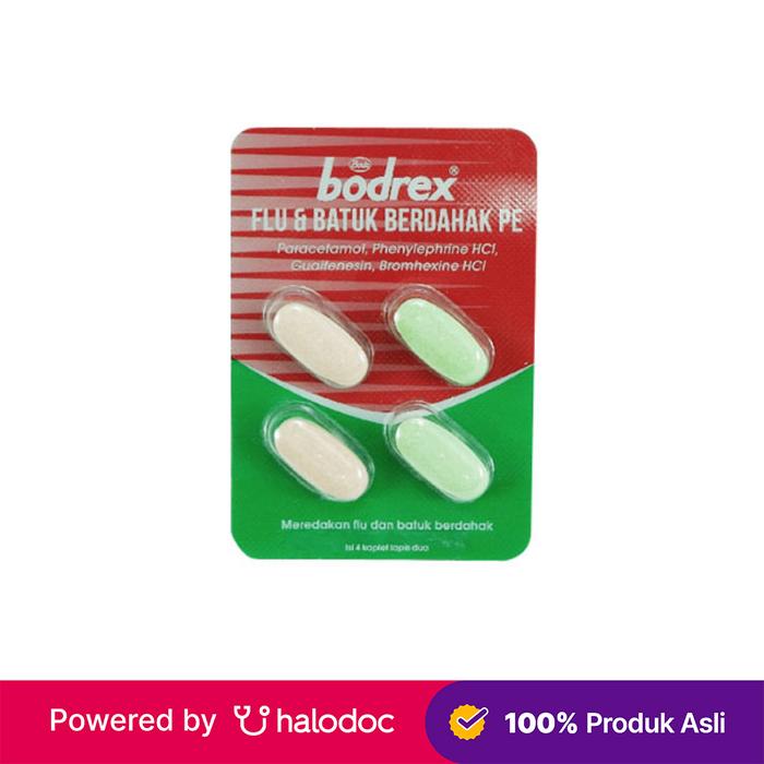 Gambar Bodrex Flu Dan Batuk Berdahak Pe 4 Kaplet - Obat Batuk & Flu - Halodoc dari Apotek Lugina Rancaekek Bandung undefined Tokopedia