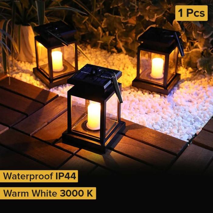 Gambar Lampu Taman Hias Lentera Solar Power Waterproof Warm White - Hitam dari Homie Care undefined Tokopedia