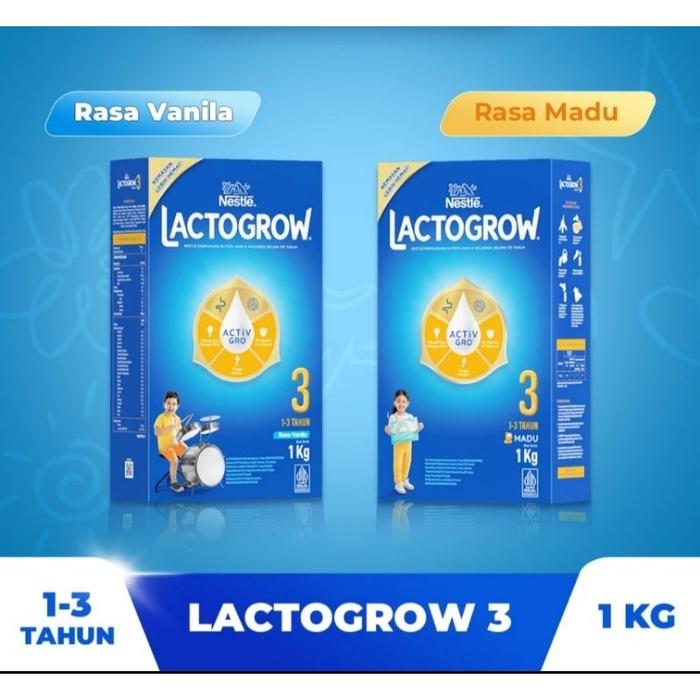 Gambar SUSU LACTOGROW 3 RASA VANILA \ MADU 1kg dari Manja Baby undefined Tokopedia