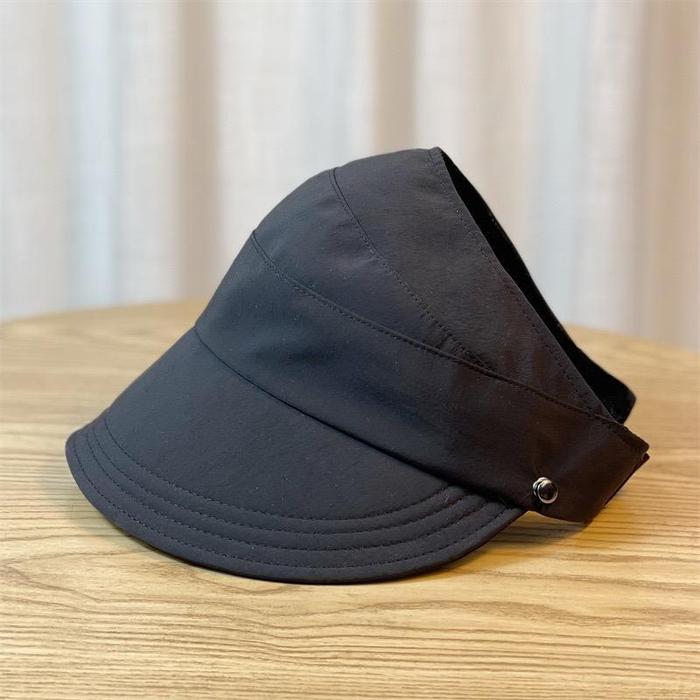 Gambar FG Topi Wanita Pelindung UV Matahari Topi Gaya Korea Terbaru Import Topi Cadar Visor Lipat Bucket Musim Panas T9 - T9 Hitam dari Gallery Style188 undefined Tokopedia