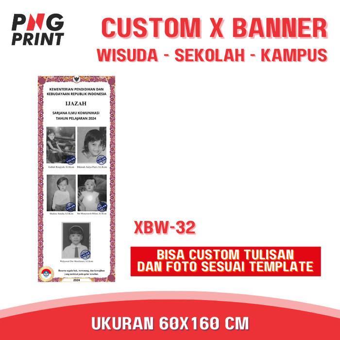 Gambar [PART3] cetak X BANNER SIDANG WISUDA FREE TEMPLATE DESAIN / STAND BANNER WISUDA SIDANG / 60 X 160 CM - XBW-32 dari gofash_id undefined Tokopedia